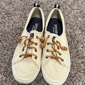 Sperry Women’s Cream Canvas Sneakers
